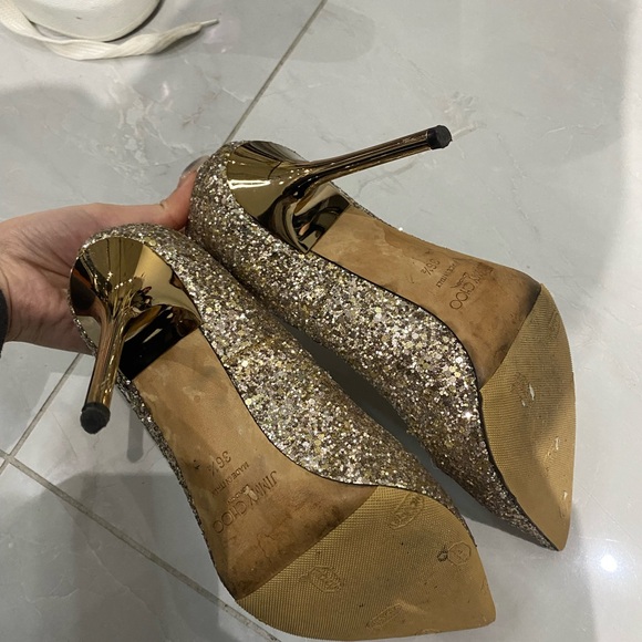 Jimmy Choo Glitter Pumps - Gold - Picture 3 of 5